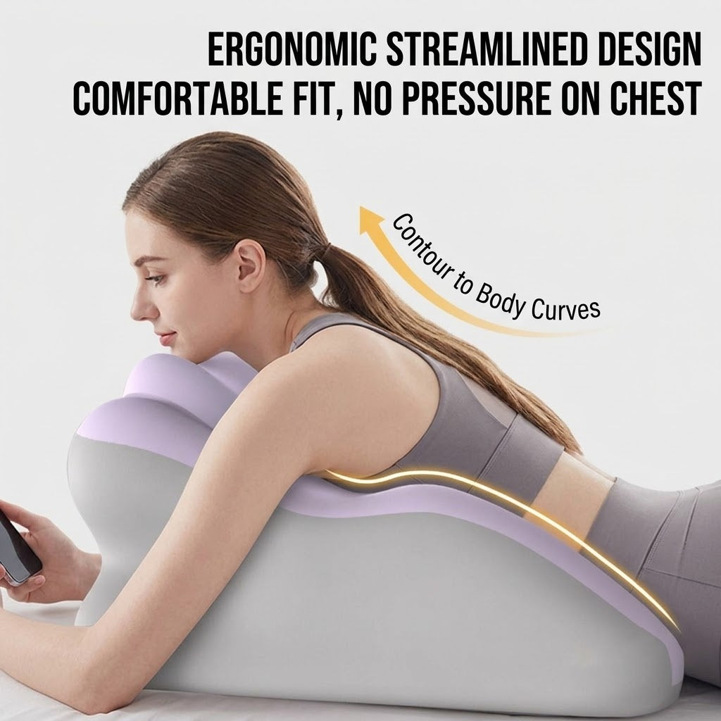 CloudNest™ Ergonomic Prone Support Pillow | Adjustable Headrest for Comfortable Reading, Gaming & Phone Use