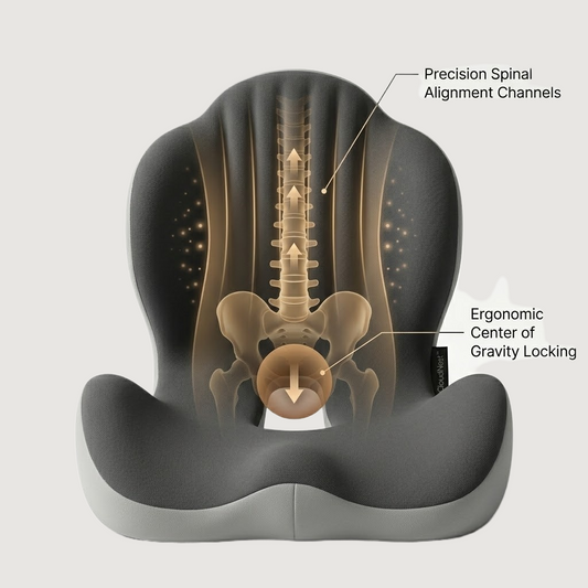 CloudNest™Orthopedic Seat Cushion | Breathable Memory Foam Chair Pad for Pain Relief & Spine Alignment