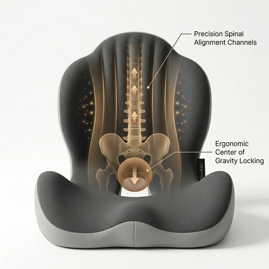 CloudNest™Orthopedic Seat Cushion | Breathable Memory Foam Chair Pad for Pain Relief & Spine Alignment