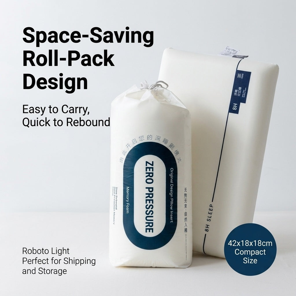 CloudRest™ Ergonomic Memory Foam Pillow | Slow-Rebound Pressure Relief for Neck Pain | Ideal for Side & Back Sleepers